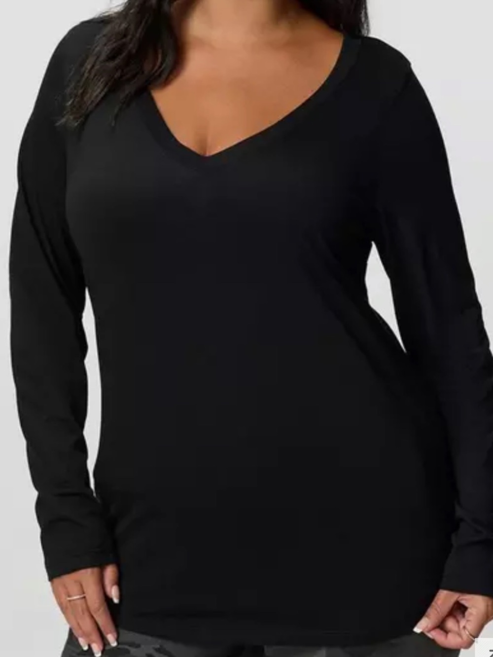 Torrid Jersey Black V-Neck Long Sleeve Top Women’s size 3x NWT